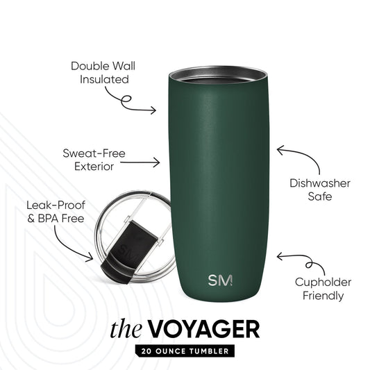 Voyager Tumbler with Clear Flip Lid & Straw
