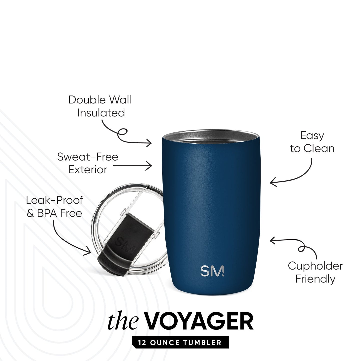 Voyager Tumbler with Clear Flip Lid & Straw