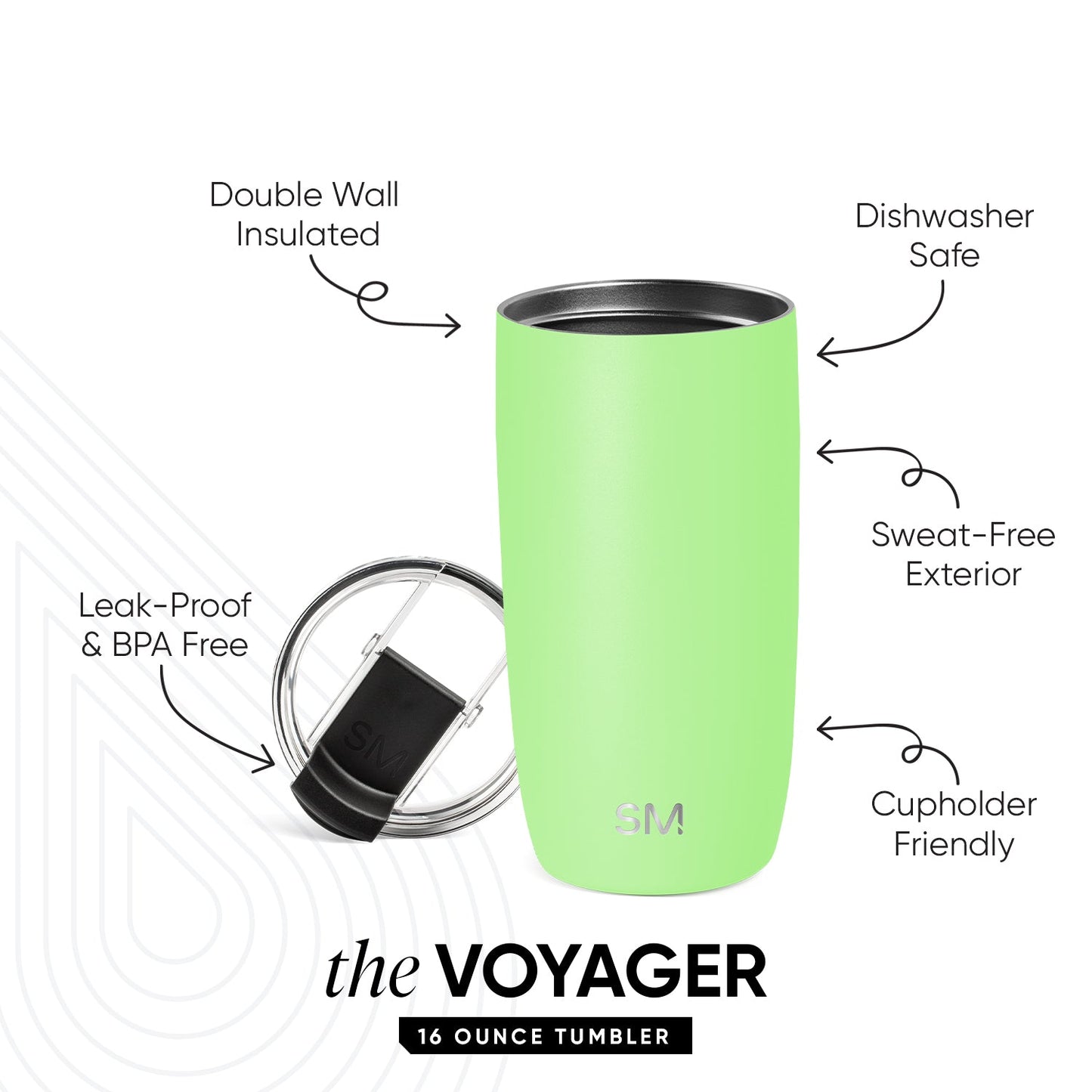 Voyager Tumbler with Clear Flip Lid & Straw