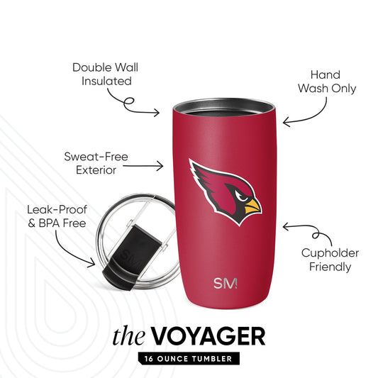 NFL Voyager Tumbler with Clear Flip Lid & Straw