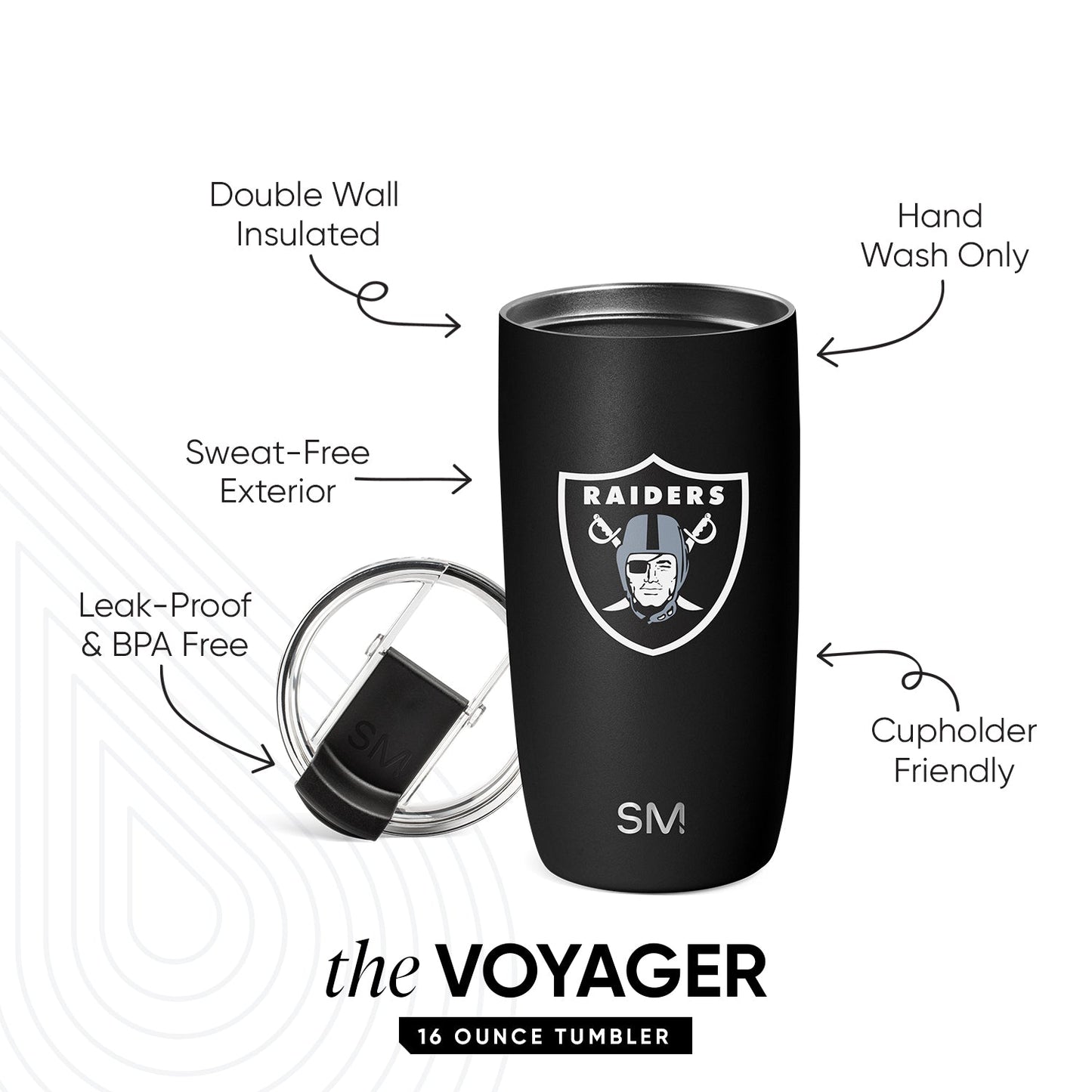 NFL Voyager Tumbler with Clear Flip Lid & Straw