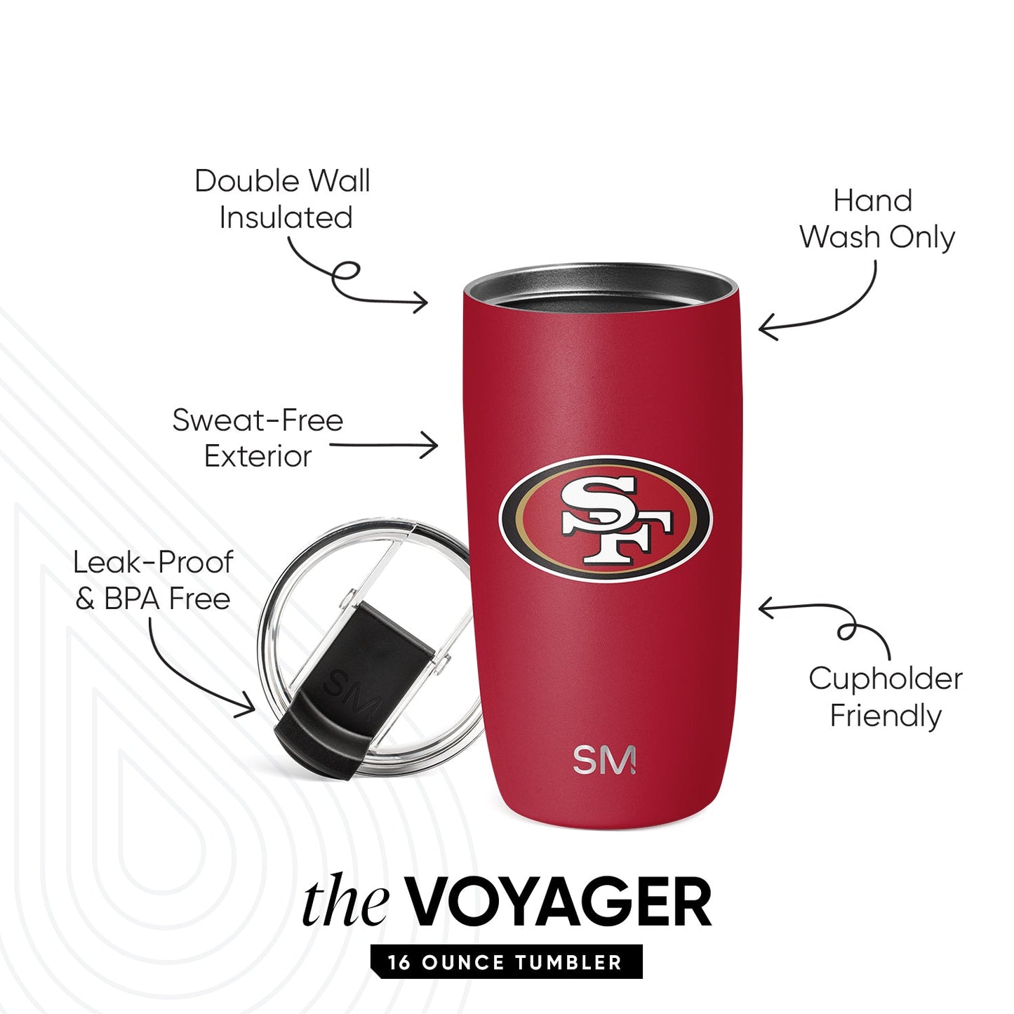 NFL Voyager Tumbler with Clear Flip Lid & Straw