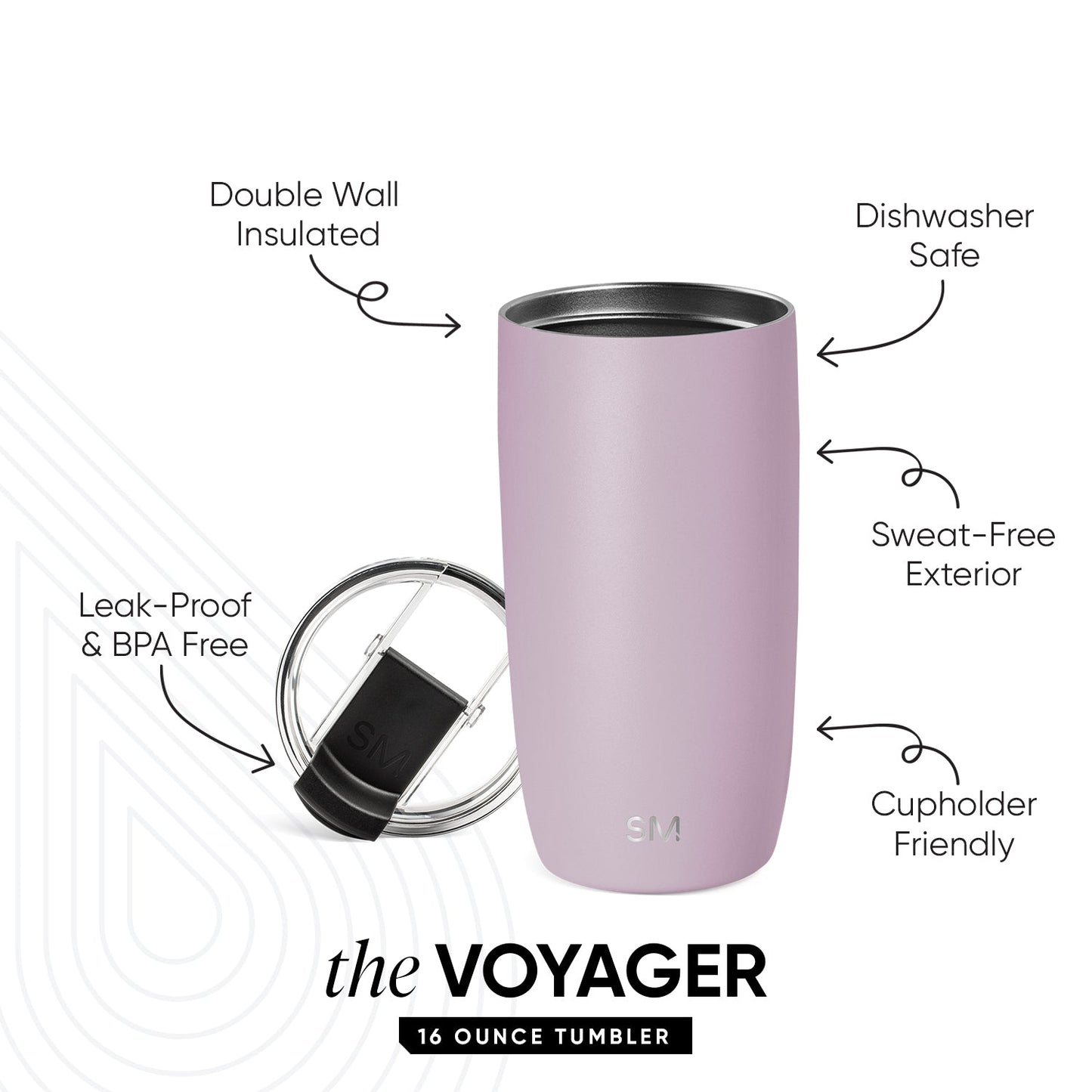 Voyager Tumbler with Clear Flip Lid & Straw