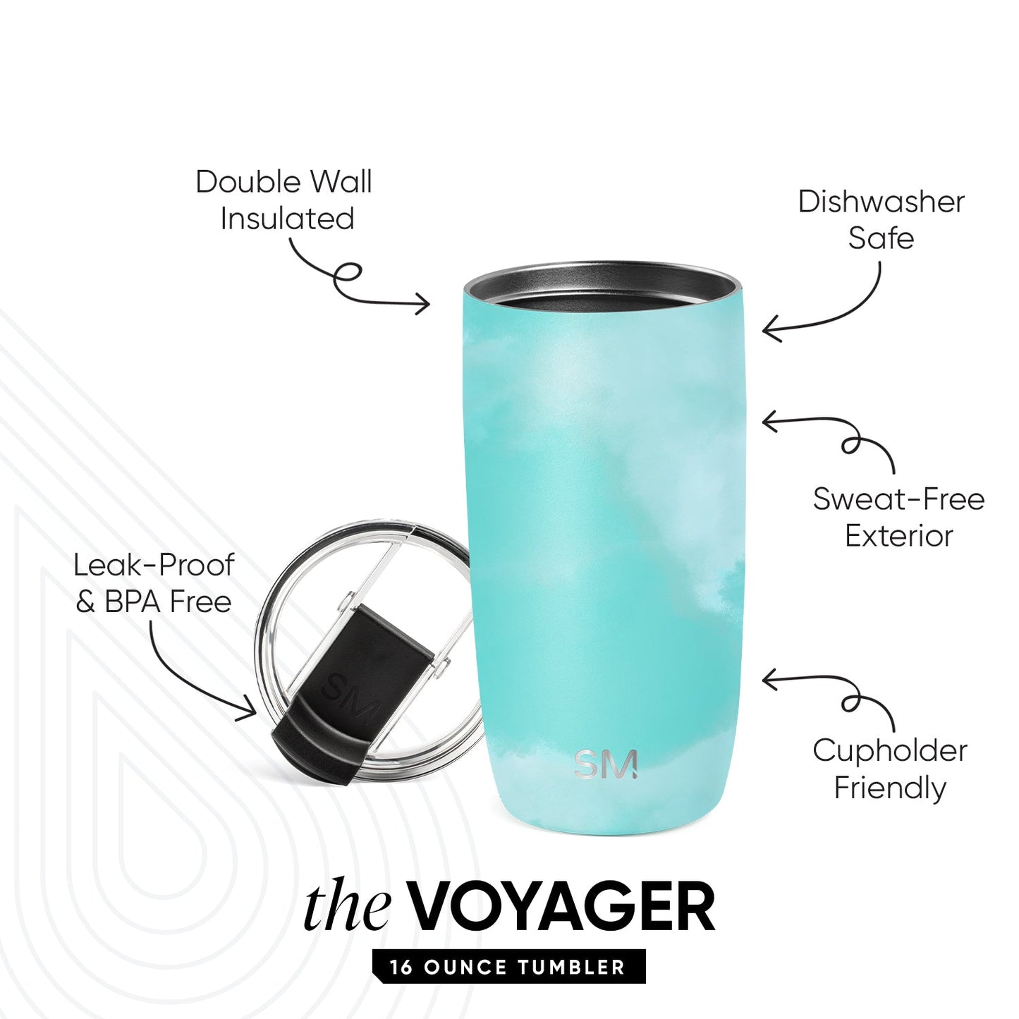 Voyager Tumbler with Clear Flip Lid & Straw