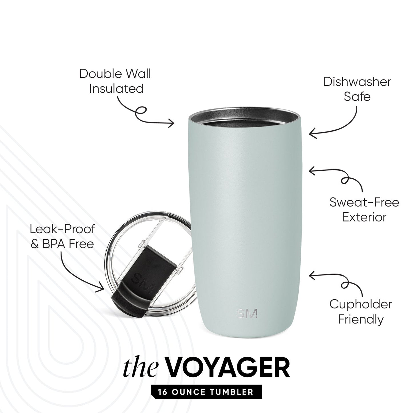 Voyager Tumbler with Clear Flip Lid & Straw