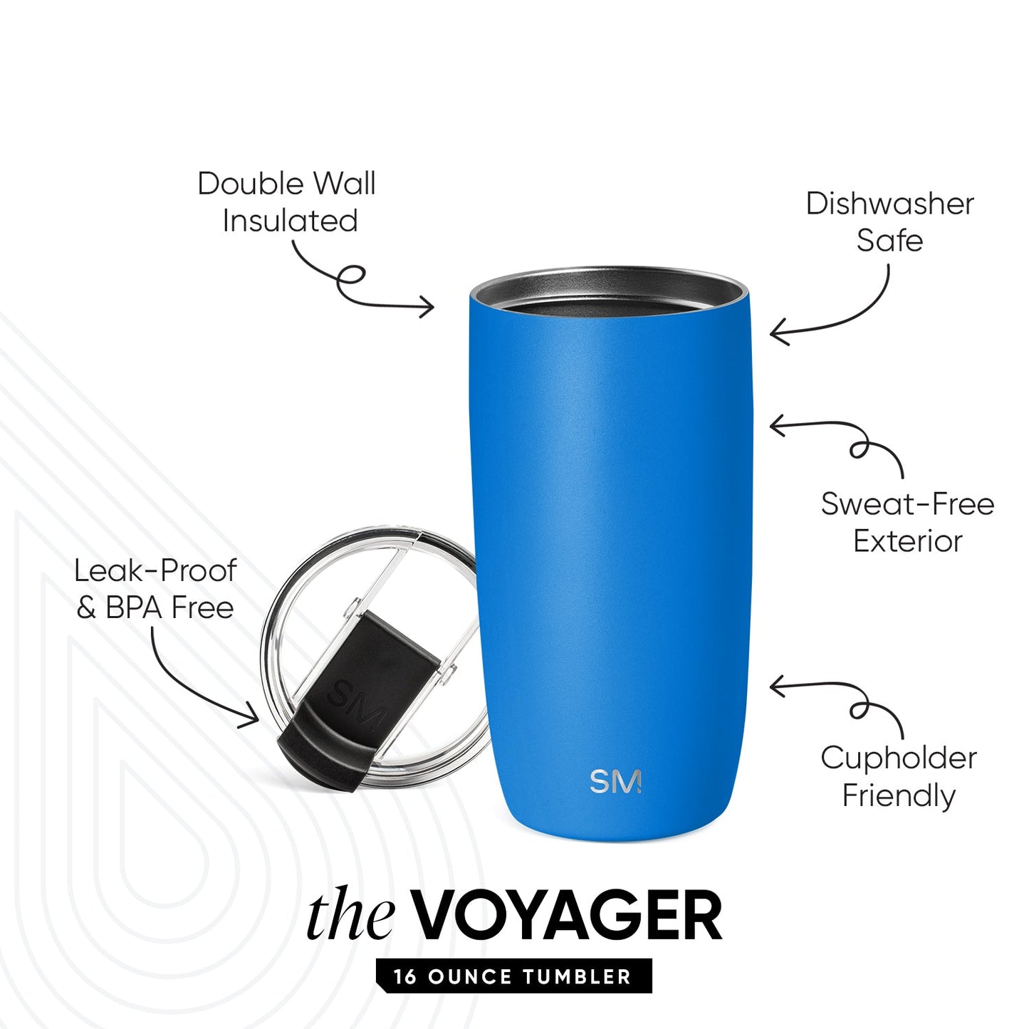 Voyager Tumbler with Clear Flip Lid & Straw