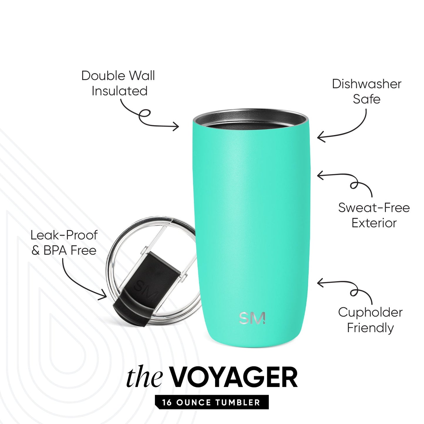 Voyager Tumbler with Clear Flip Lid & Straw