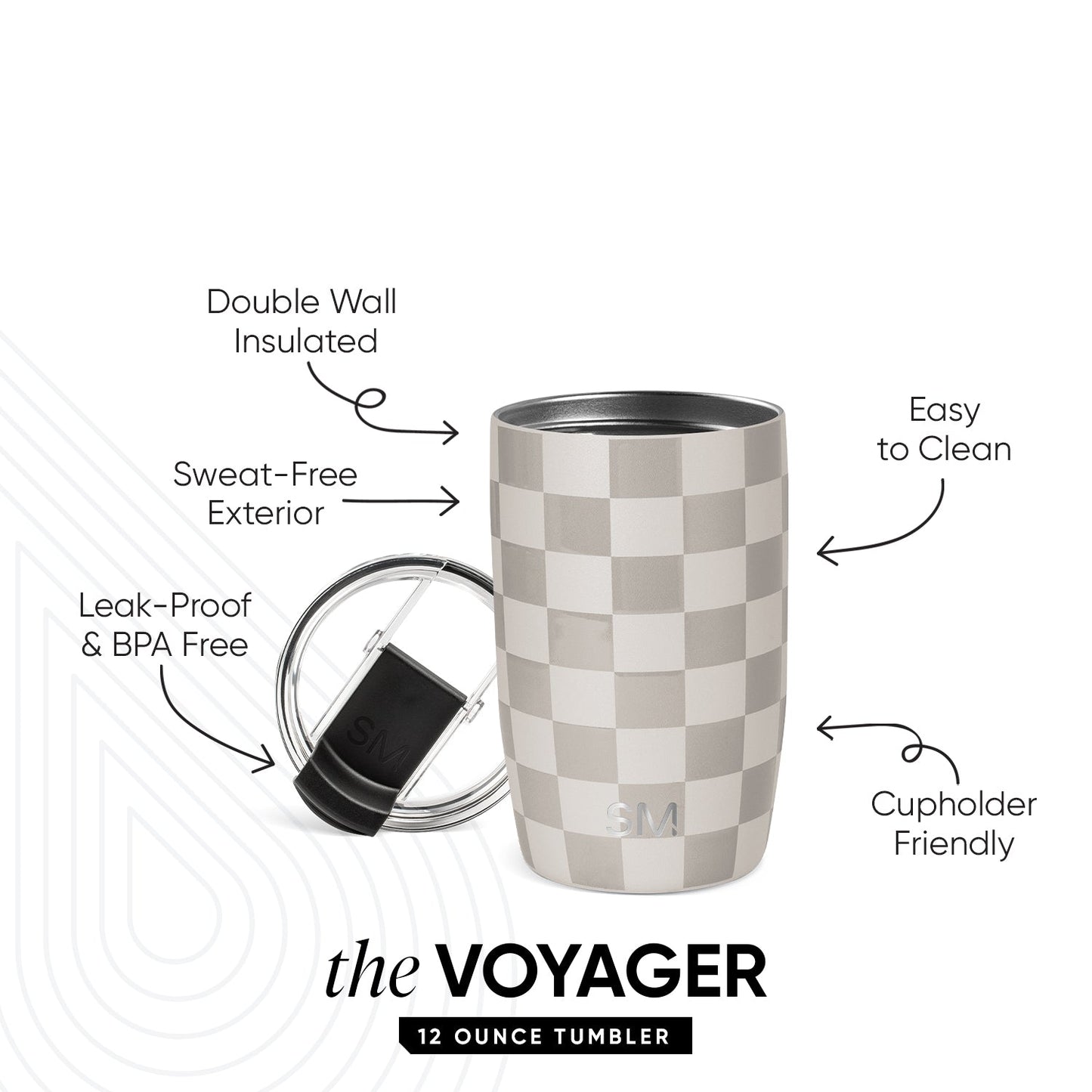 Voyager Tumbler with Clear Flip Lid & Straw