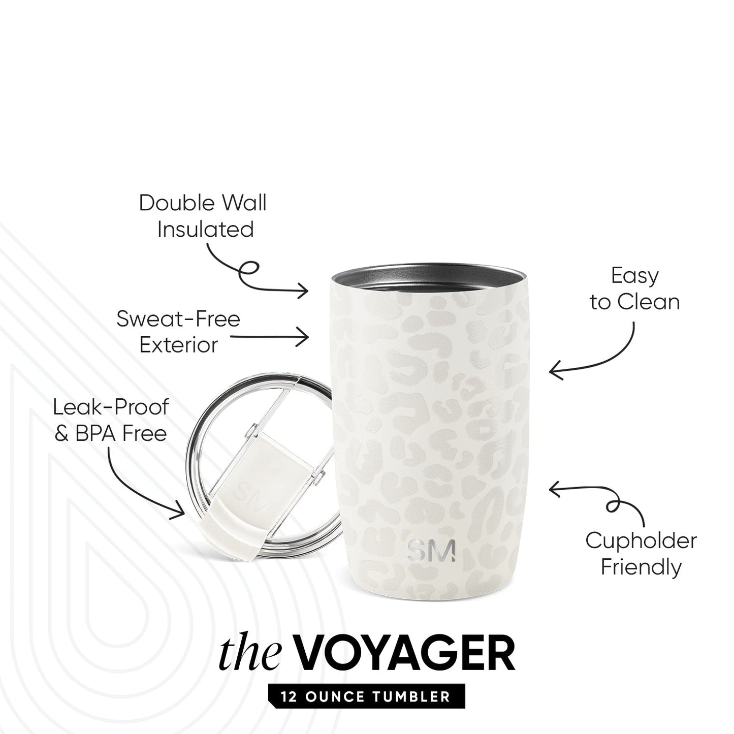 Voyager Tumbler with Clear Flip Lid & Straw