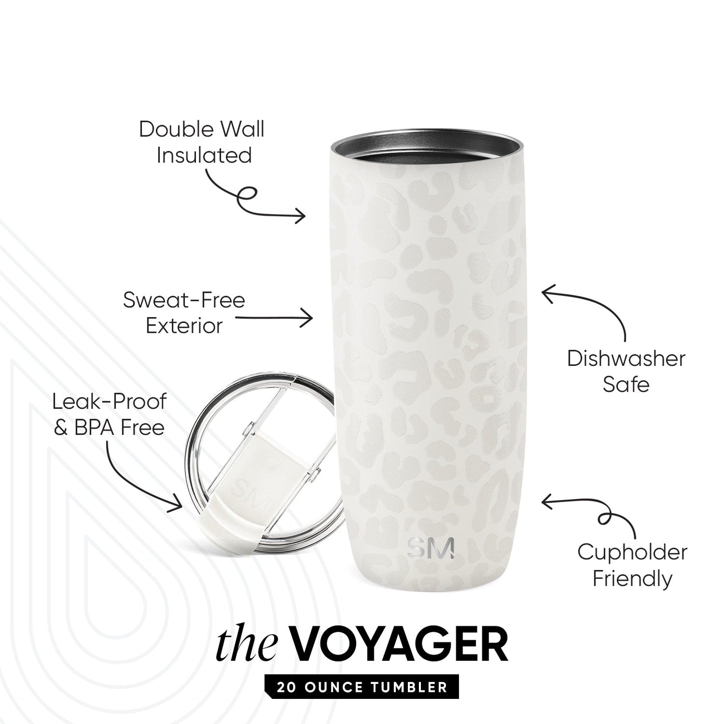 Voyager Tumbler with Clear Flip Lid & Straw