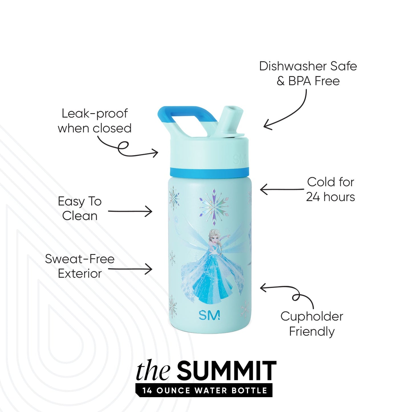 Summit Kids Water Bottle with Straw Lid
