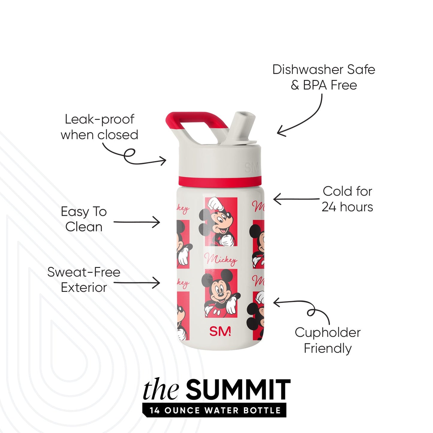 Summit Kids Water Bottle with Straw Lid