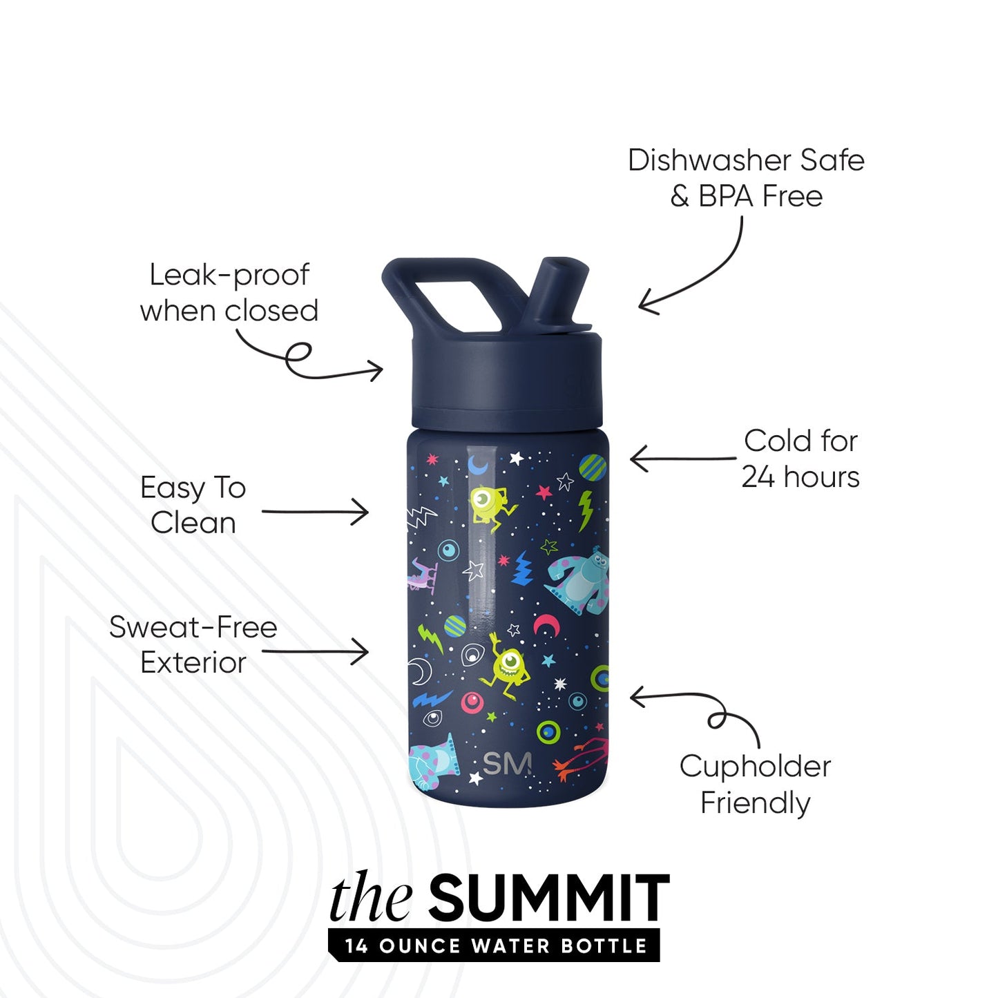 Summit Kids Water Bottle with Straw Lid