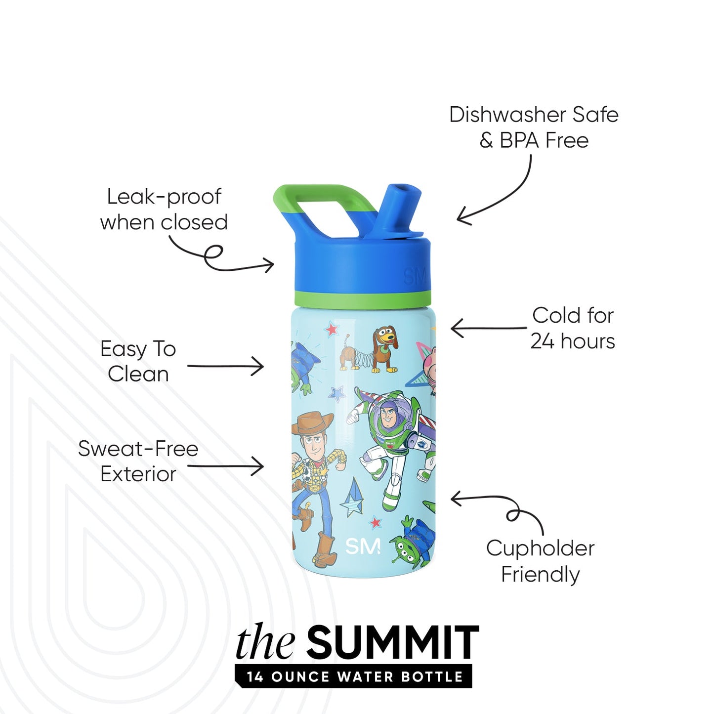 Summit Kids Water Bottle with Straw Lid