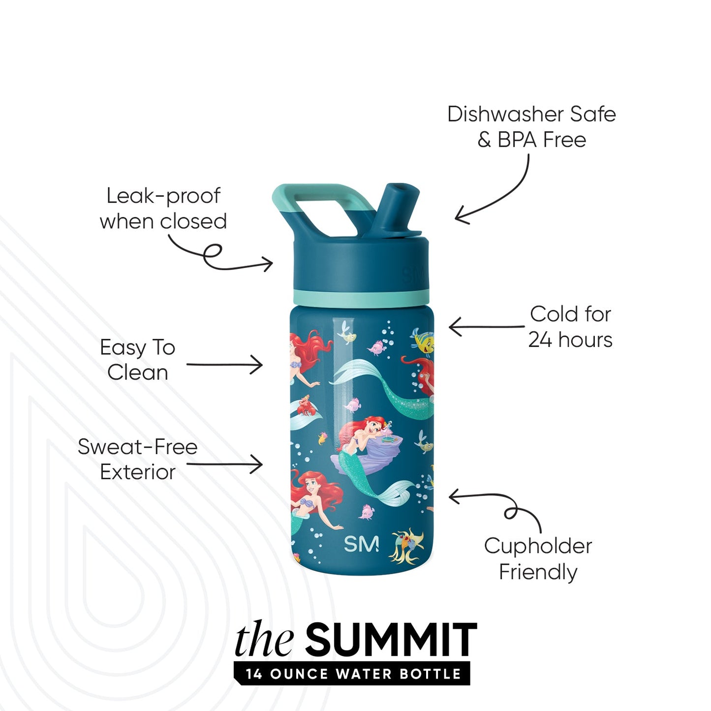 Summit Kids Water Bottle with Straw Lid