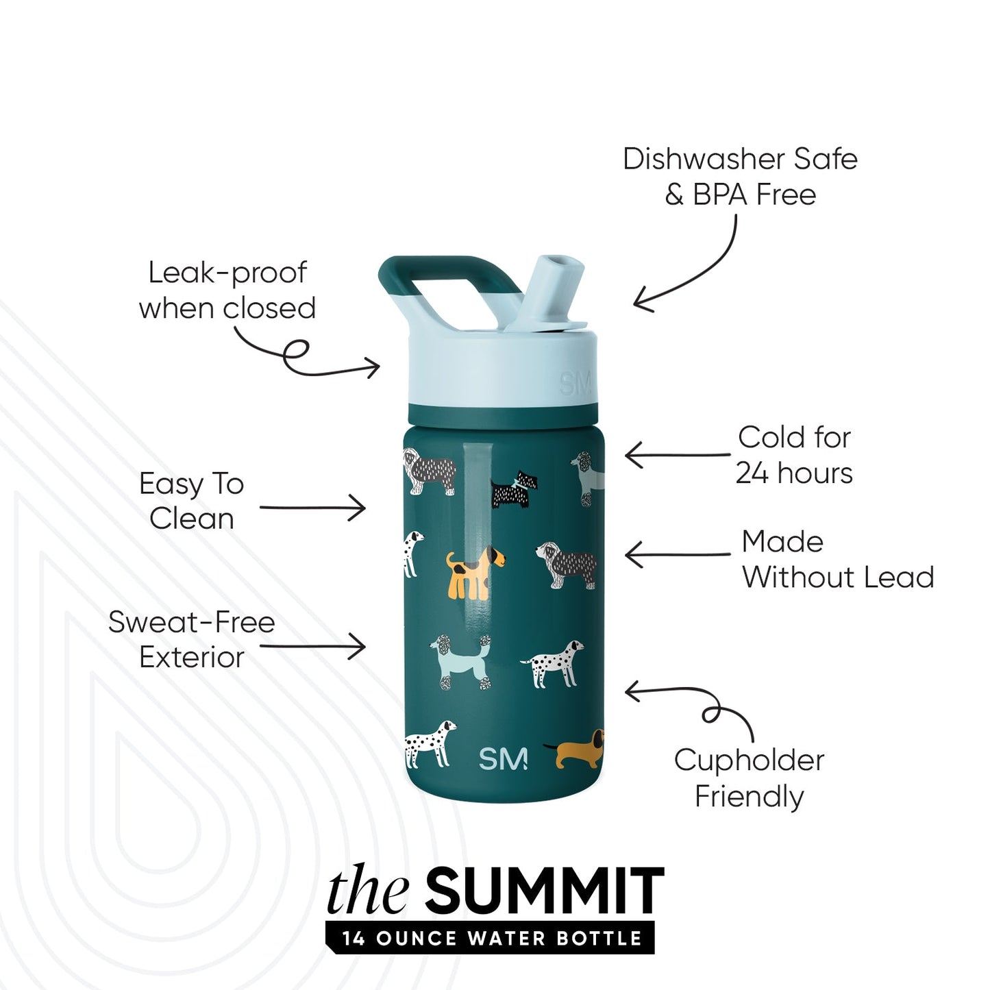 Summit Kids Water Bottle with Straw Lid