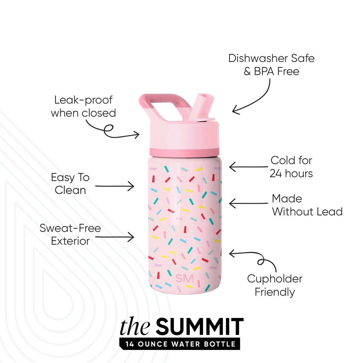 Summit Kids Water Bottle with Straw Lid