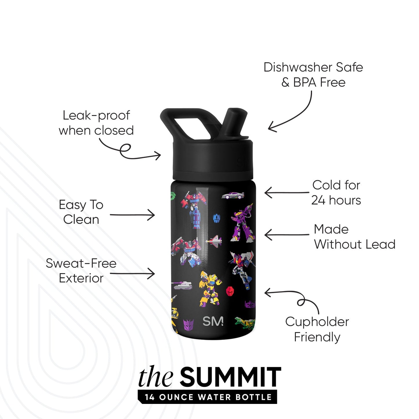 Summit Kids Water Bottle with Straw Lid