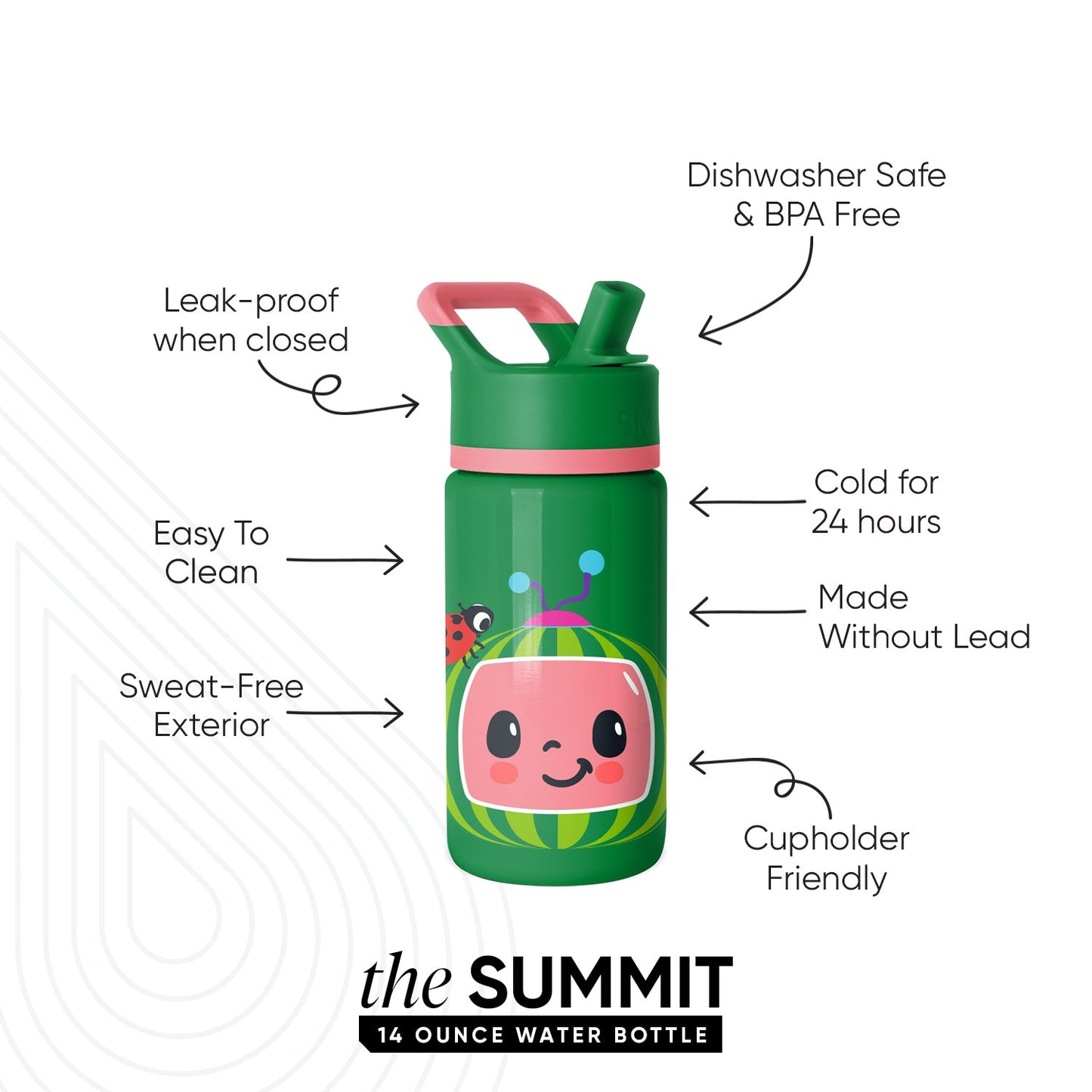 Summit Kids Water Bottle with Straw Lid