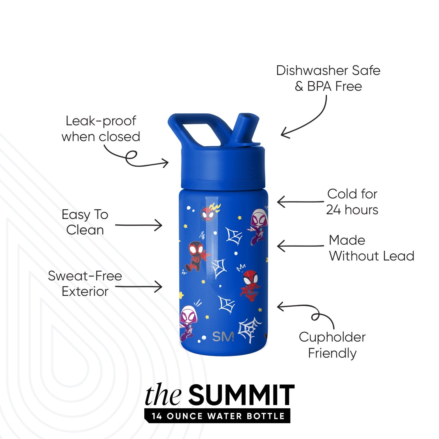 Summit Kids Water Bottle with Straw Lid