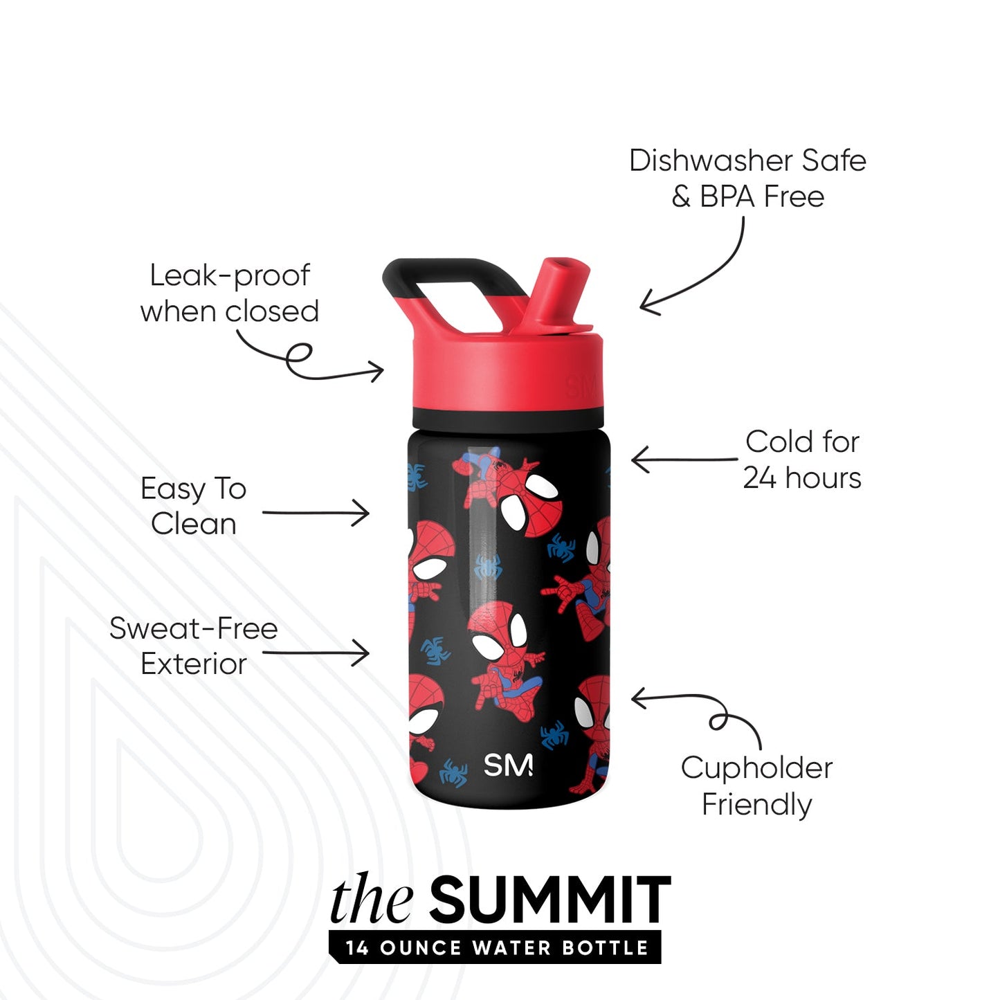 Summit Kids Water Bottle with Straw Lid