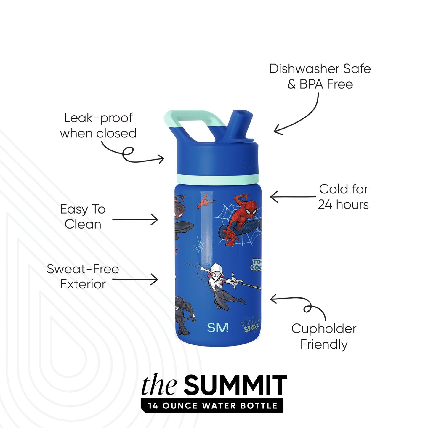 Summit Kids Water Bottle with Straw Lid