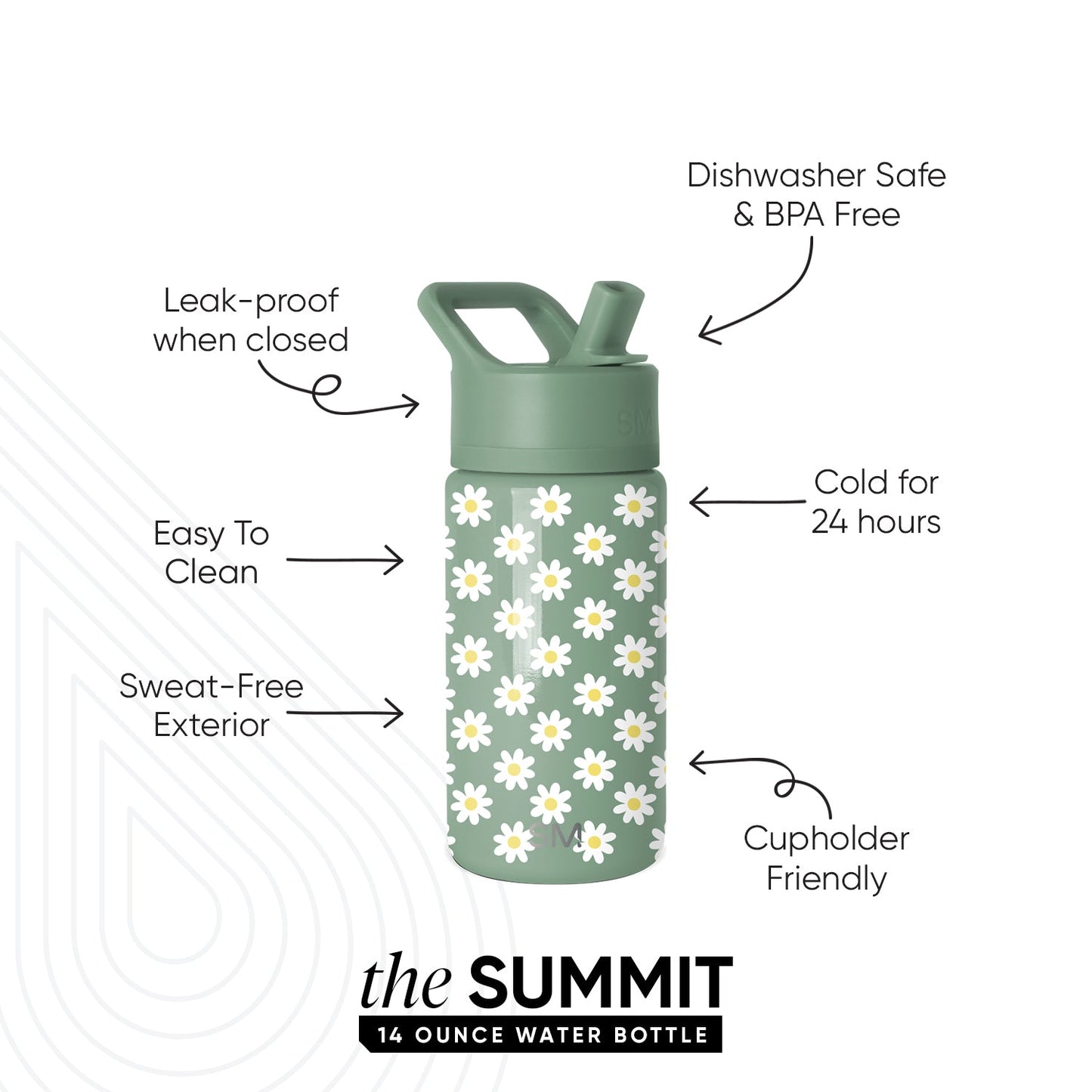 Summit Kids Water Bottle with Straw Lid