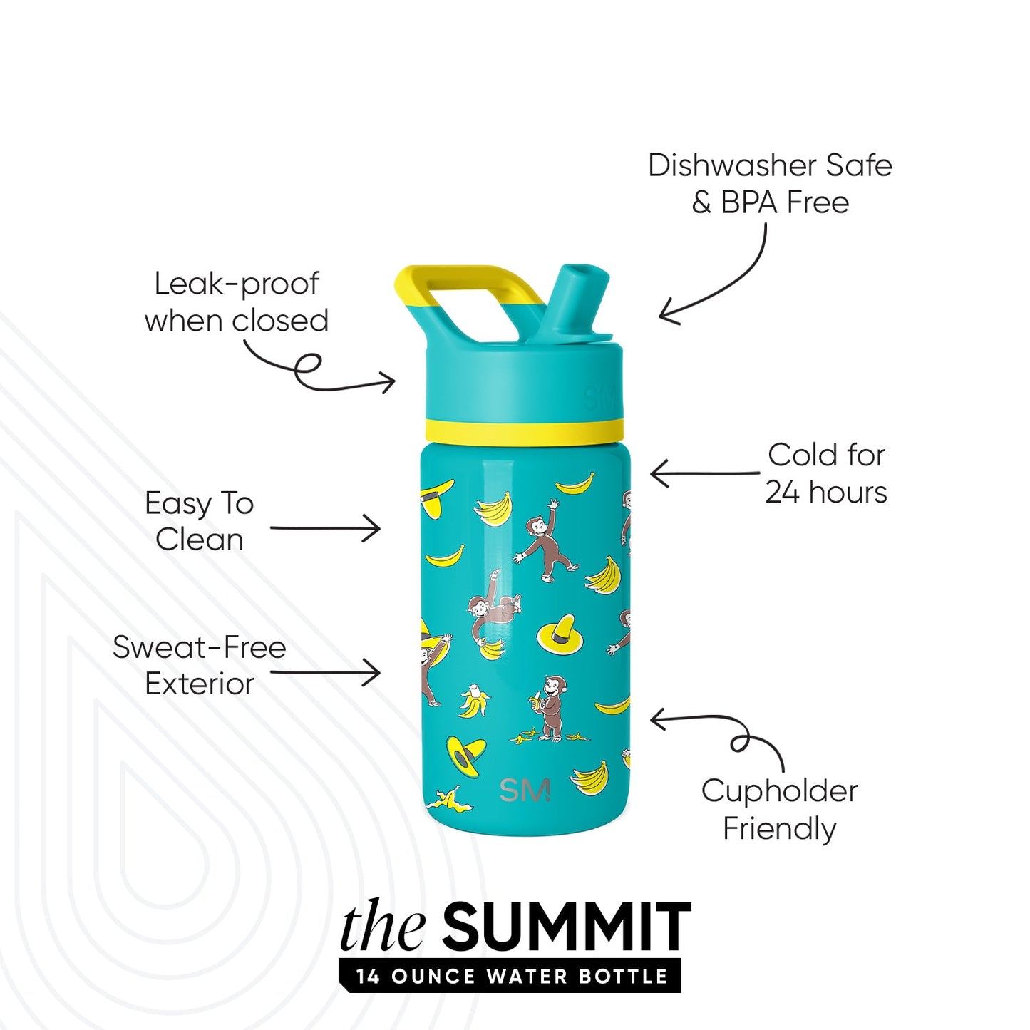 Summit Kids Water Bottle with Straw Lid