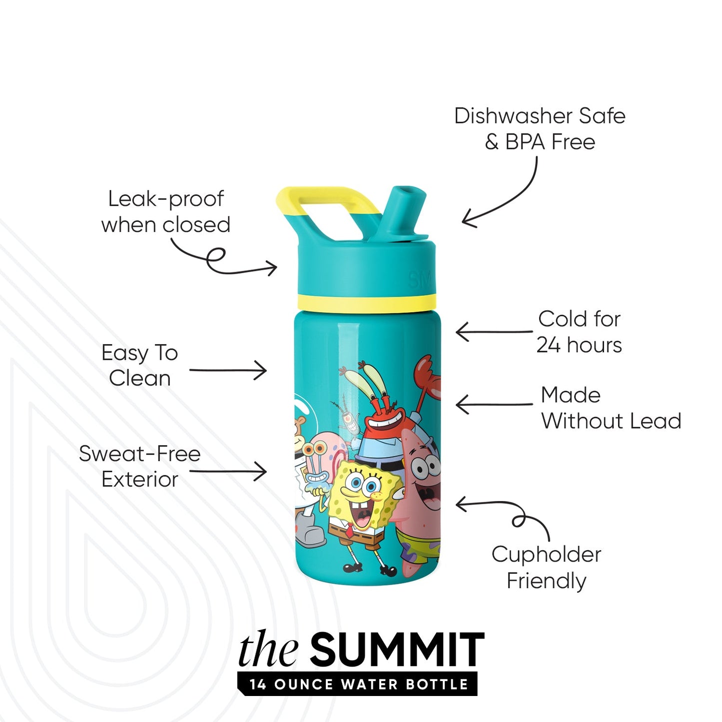 Summit Kids Water Bottle with Straw Lid