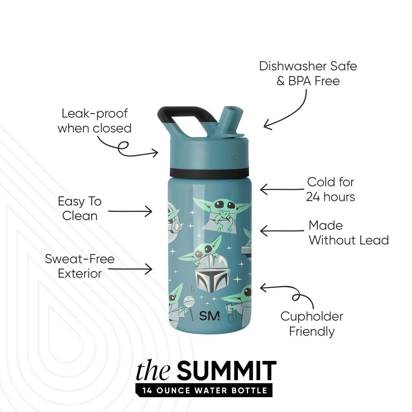 Summit Kids Water Bottle with Straw Lid