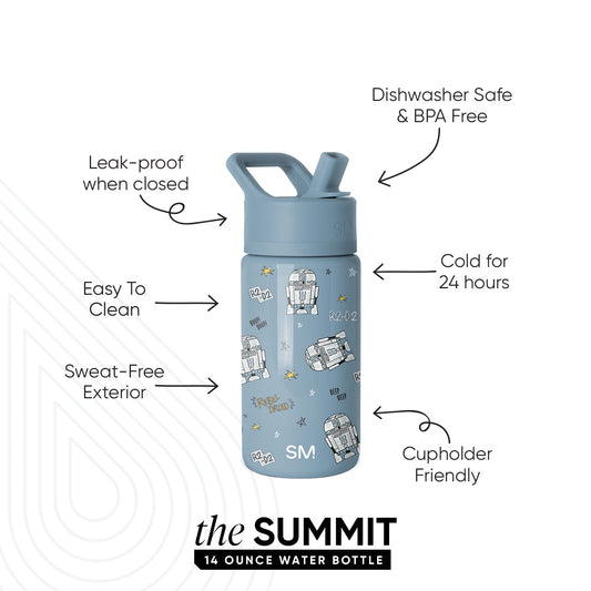 Summit Kids Water Bottle with Straw Lid