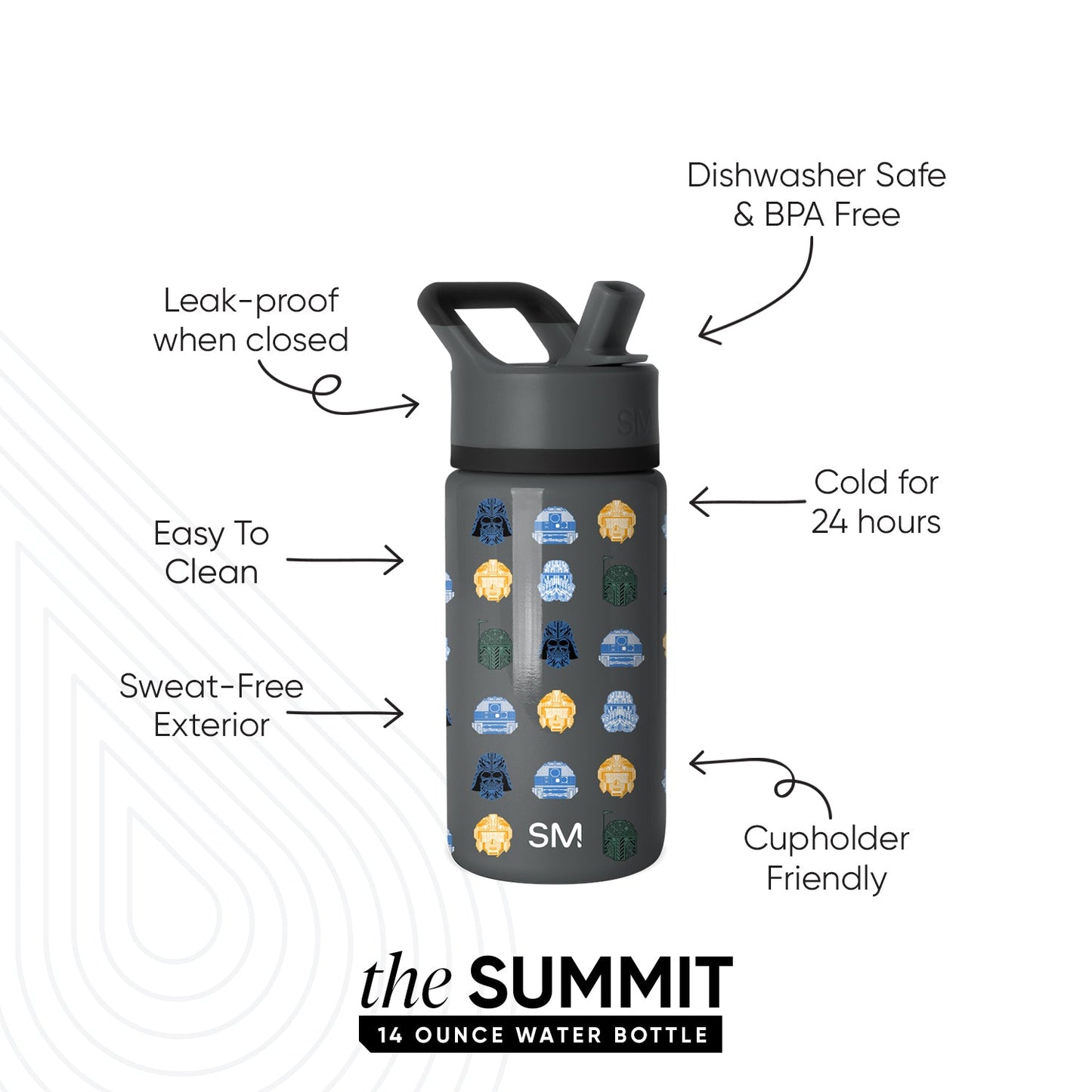 Summit Kids Water Bottle with Straw Lid