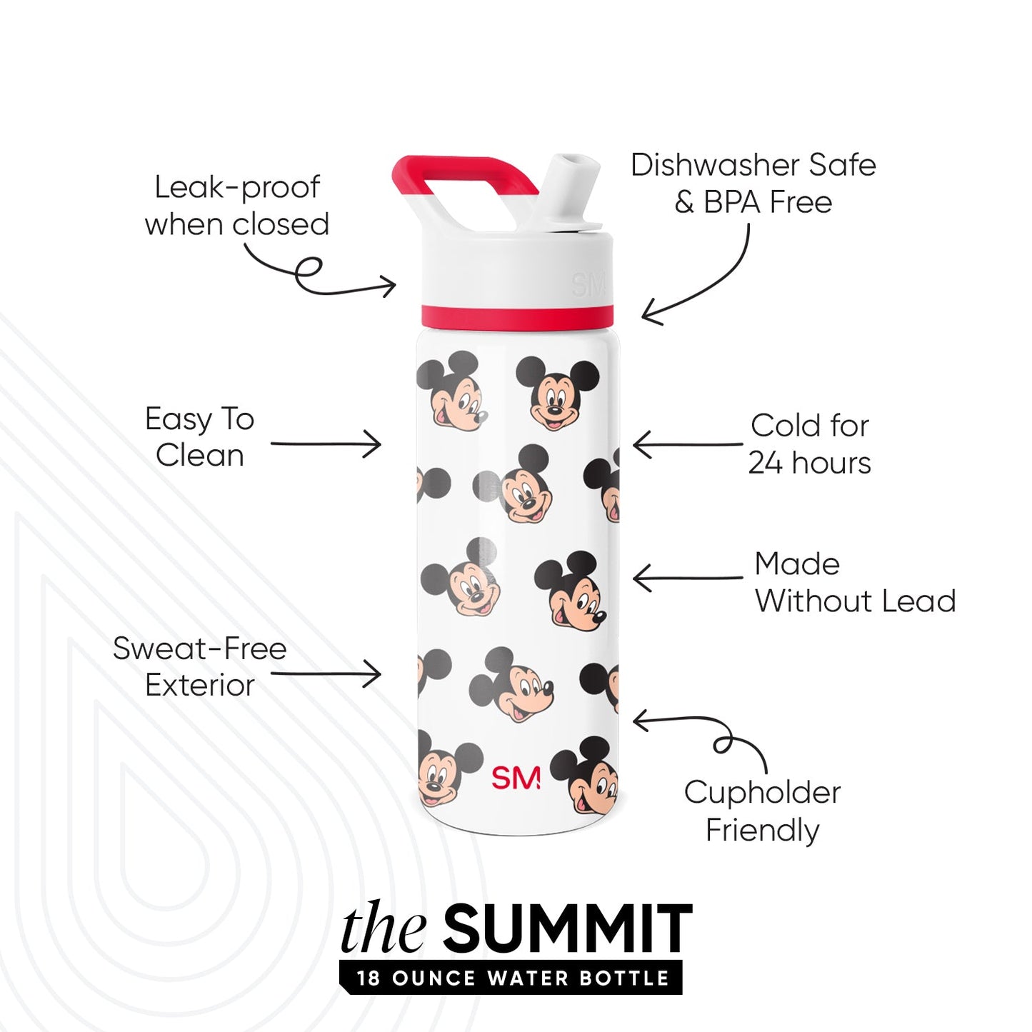 Summit Kids Water Bottle with Straw Lid