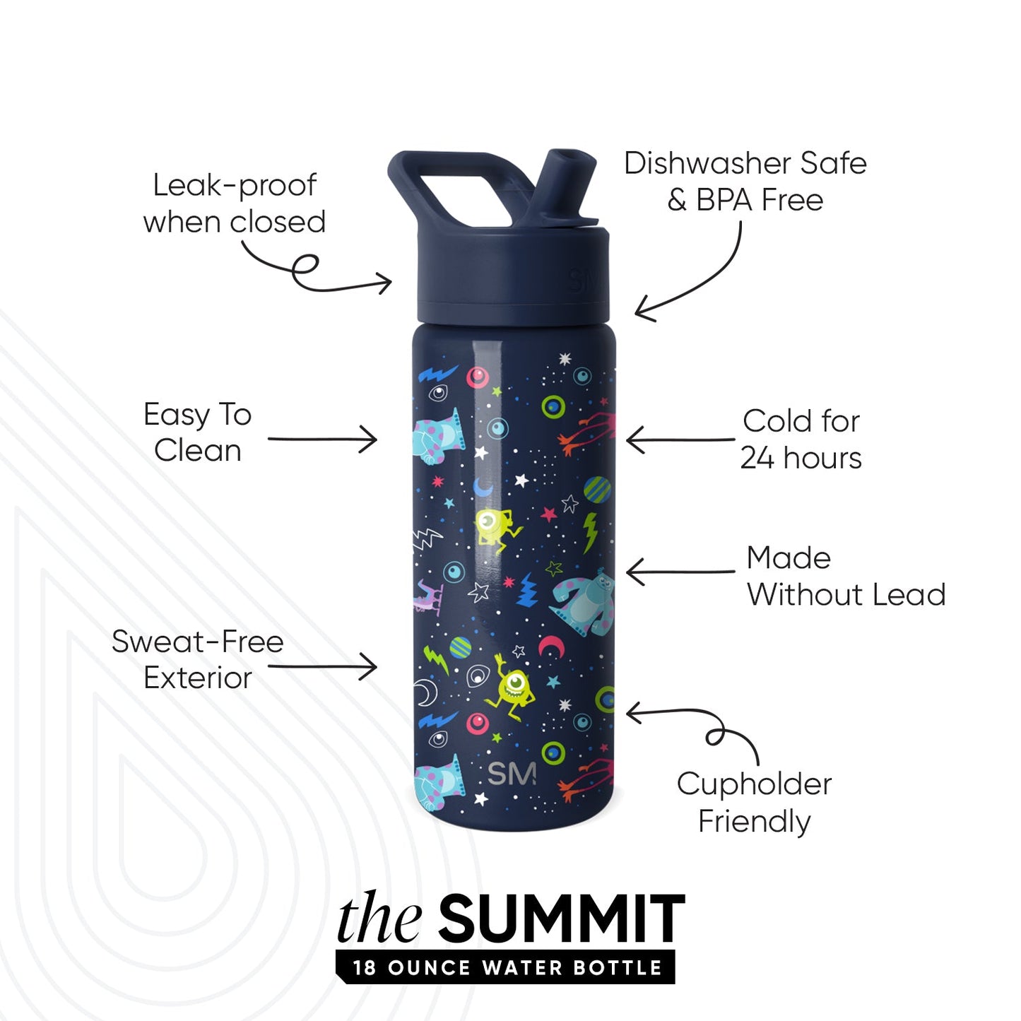 Summit Kids Water Bottle with Straw Lid