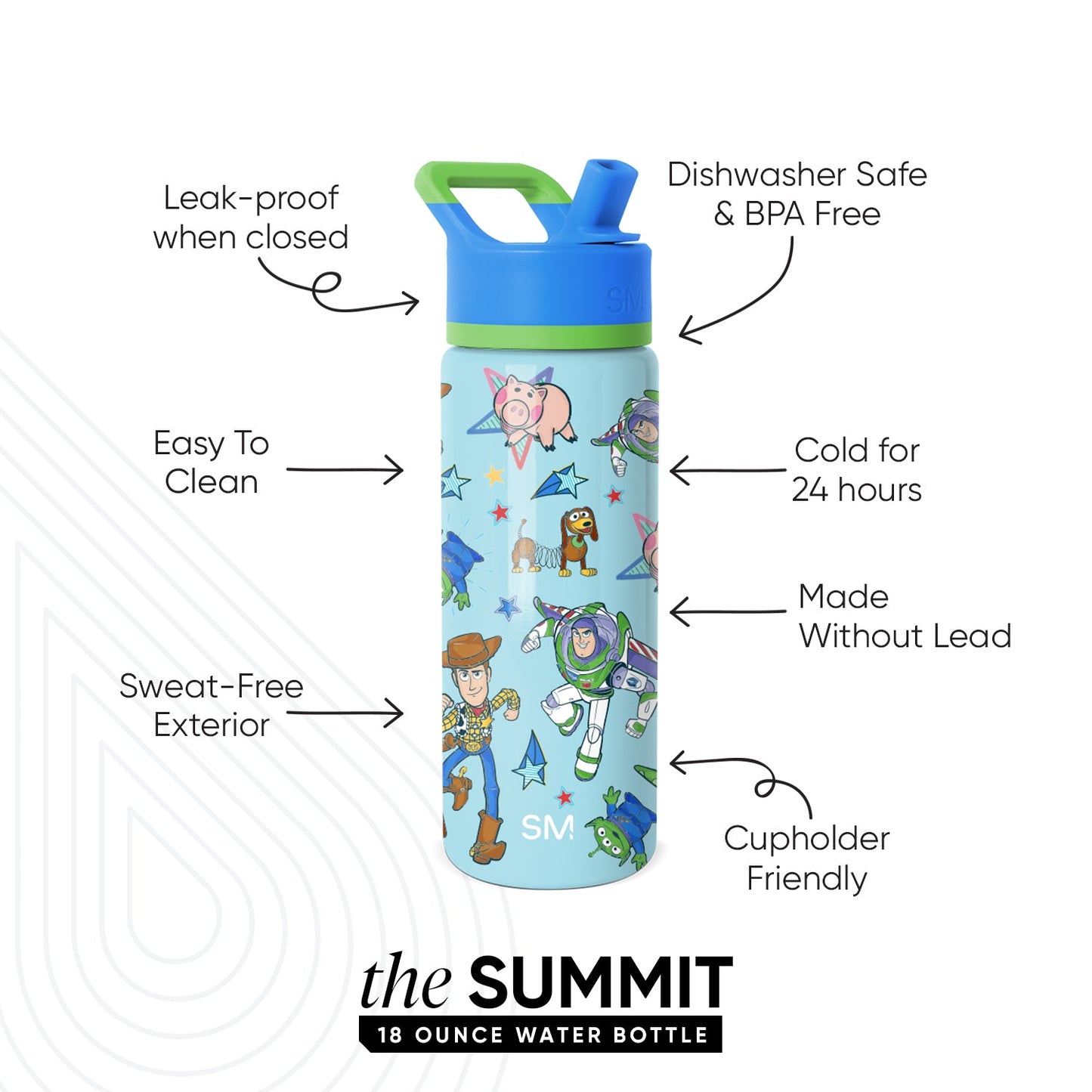 Summit Kids Water Bottle with Straw Lid