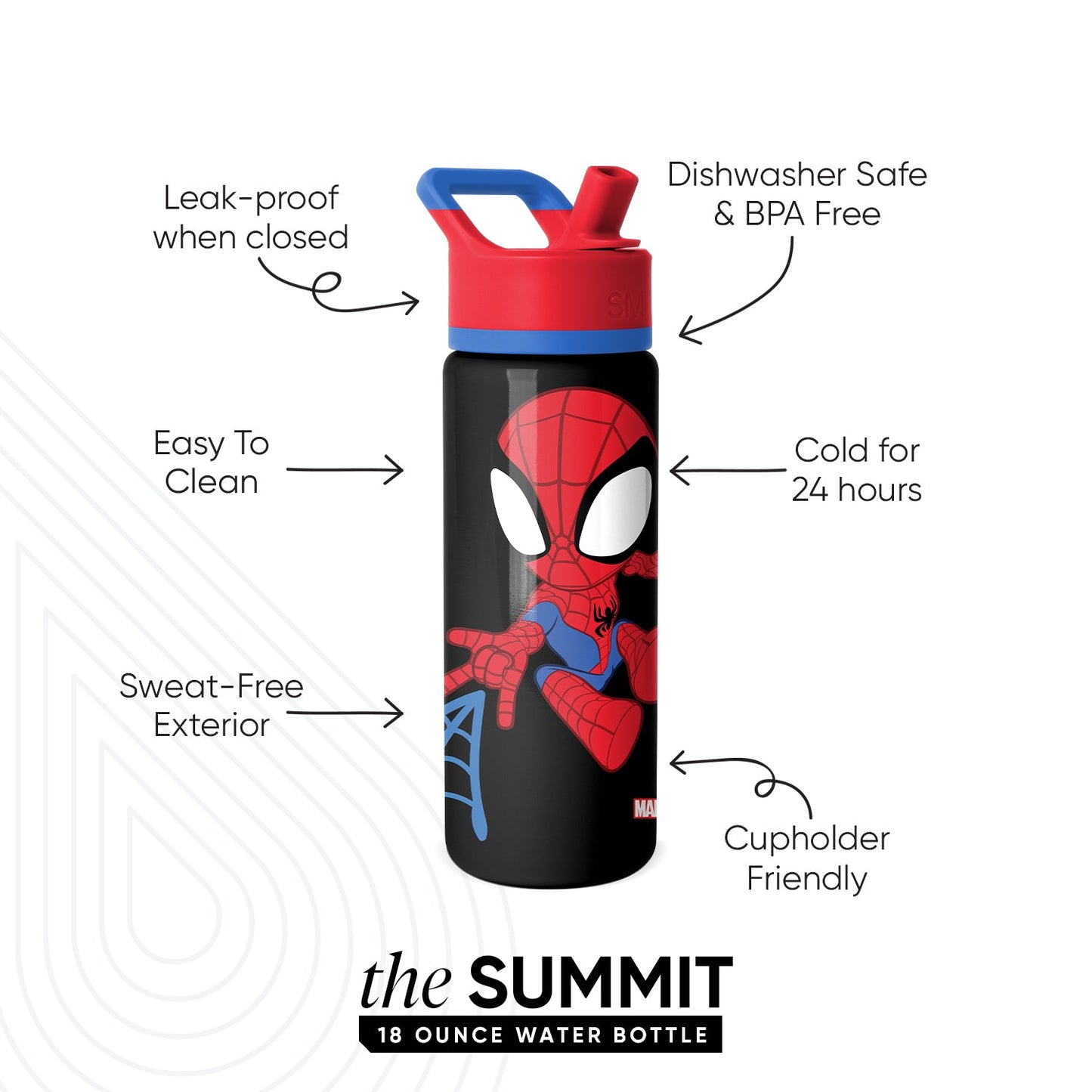 Summit Kids Water Bottle with Straw Lid