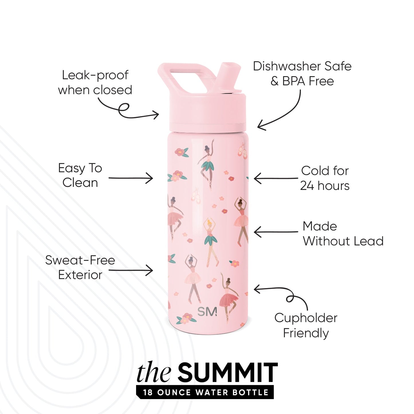 Summit Kids Water Bottle with Straw Lid
