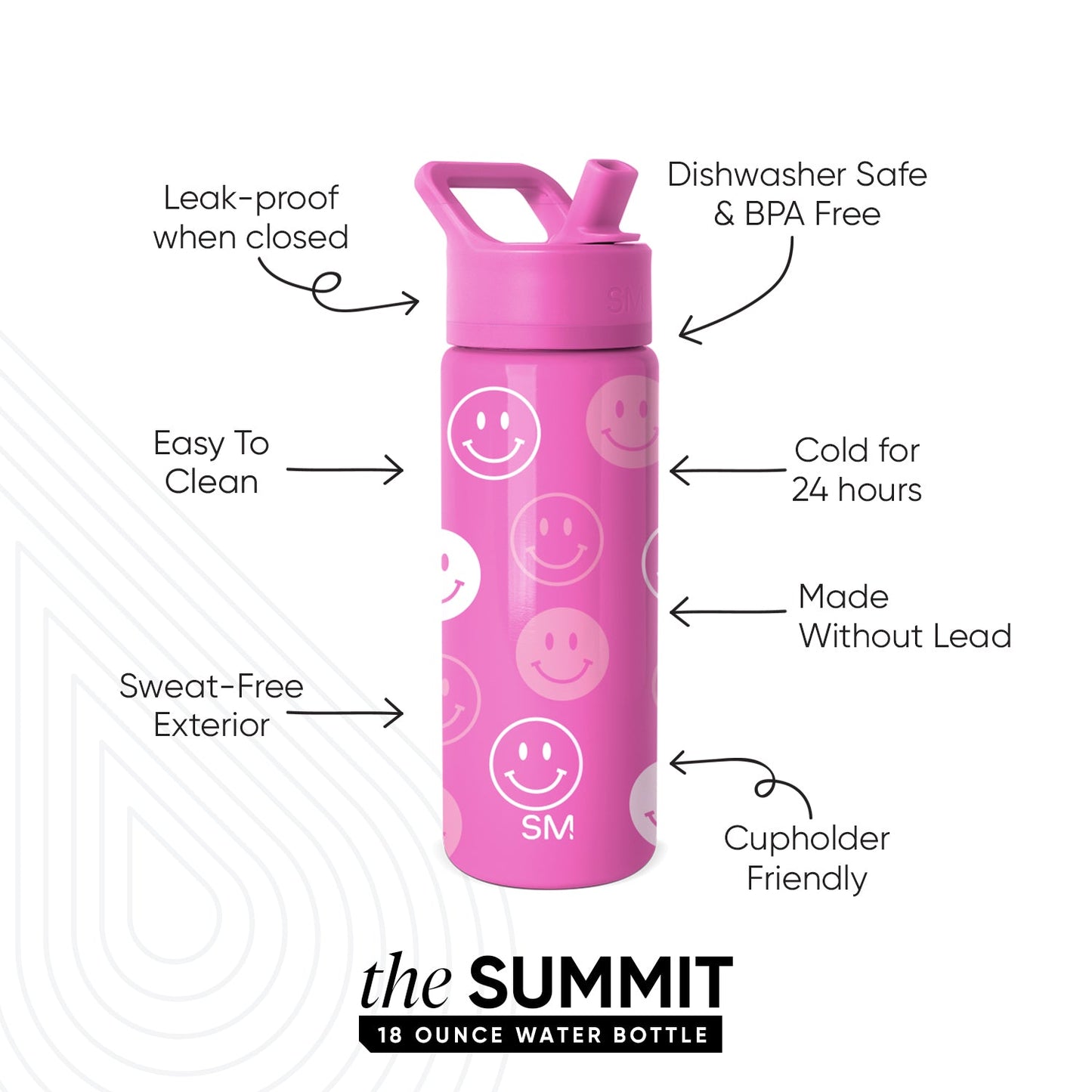 Summit Kids Water Bottle with Straw Lid