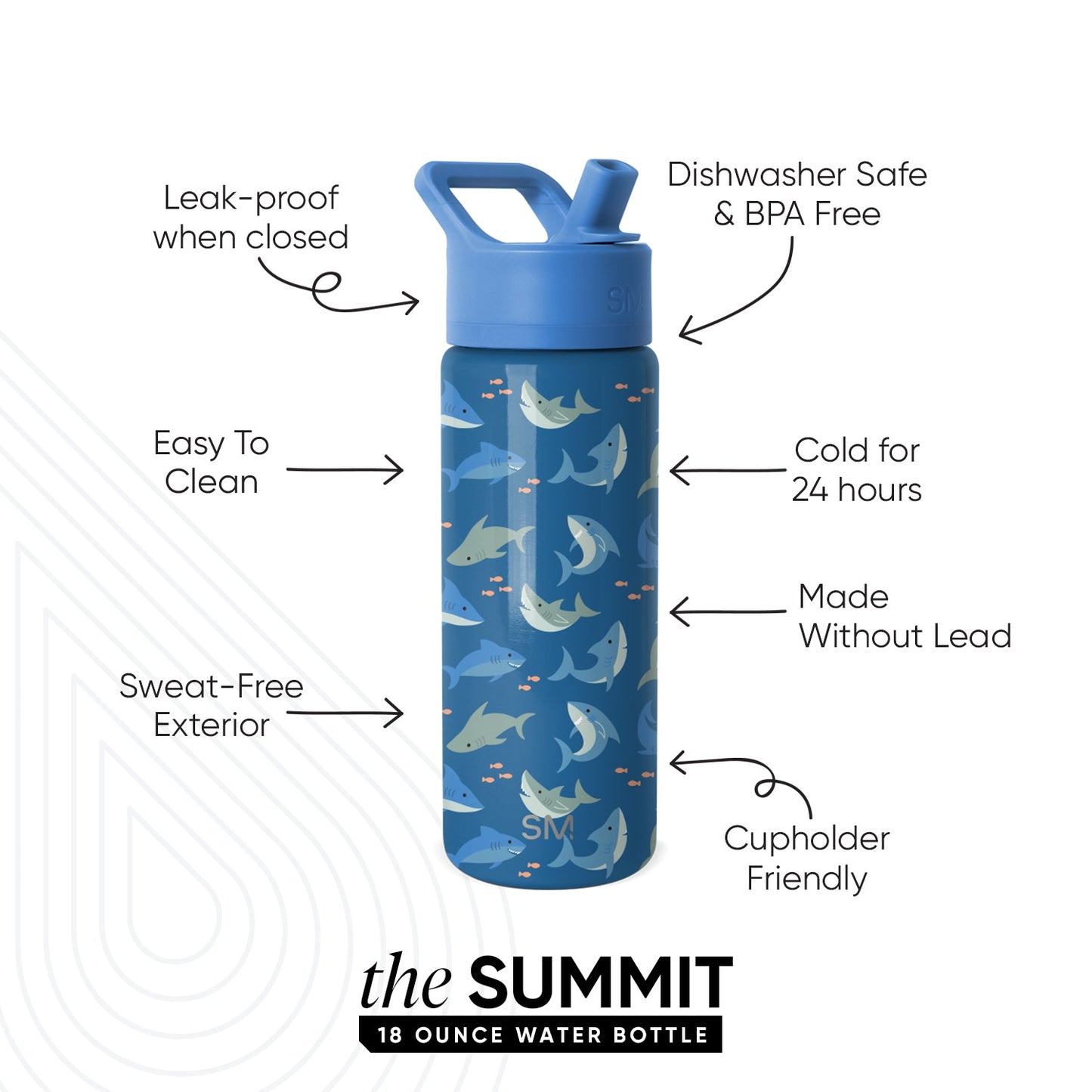 Summit Kids Water Bottle with Straw Lid
