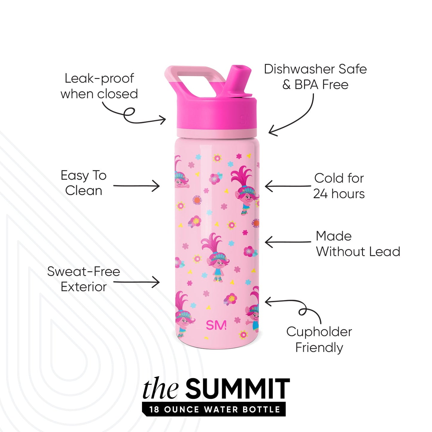 Summit Kids Water Bottle with Straw Lid