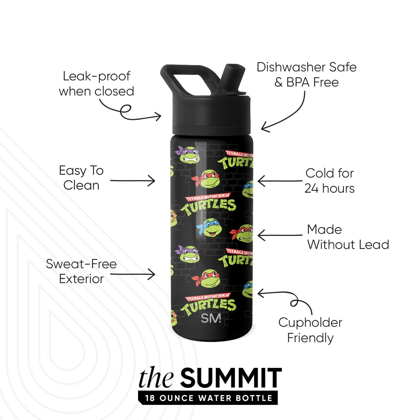 Summit Kids Water Bottle with Straw Lid