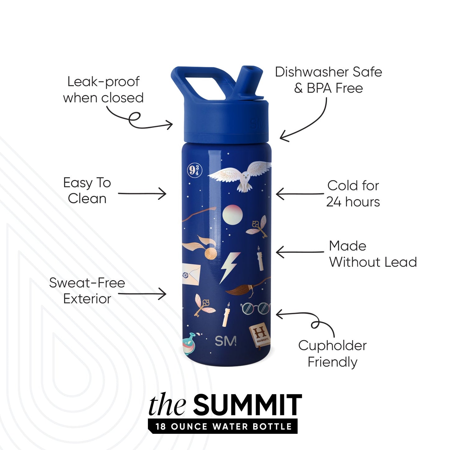 Summit Kids Water Bottle with Straw Lid