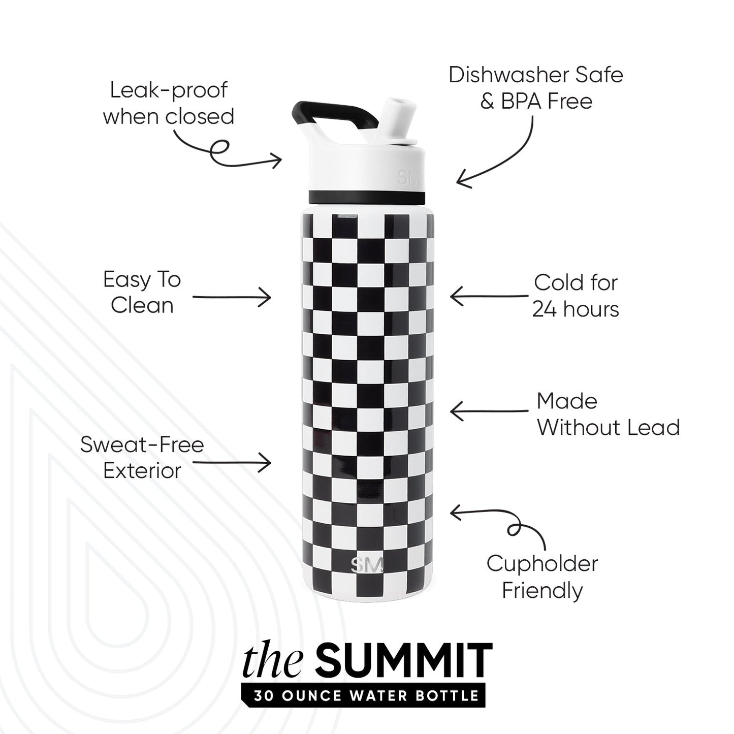 Summit Water Bottle with Straw Lid