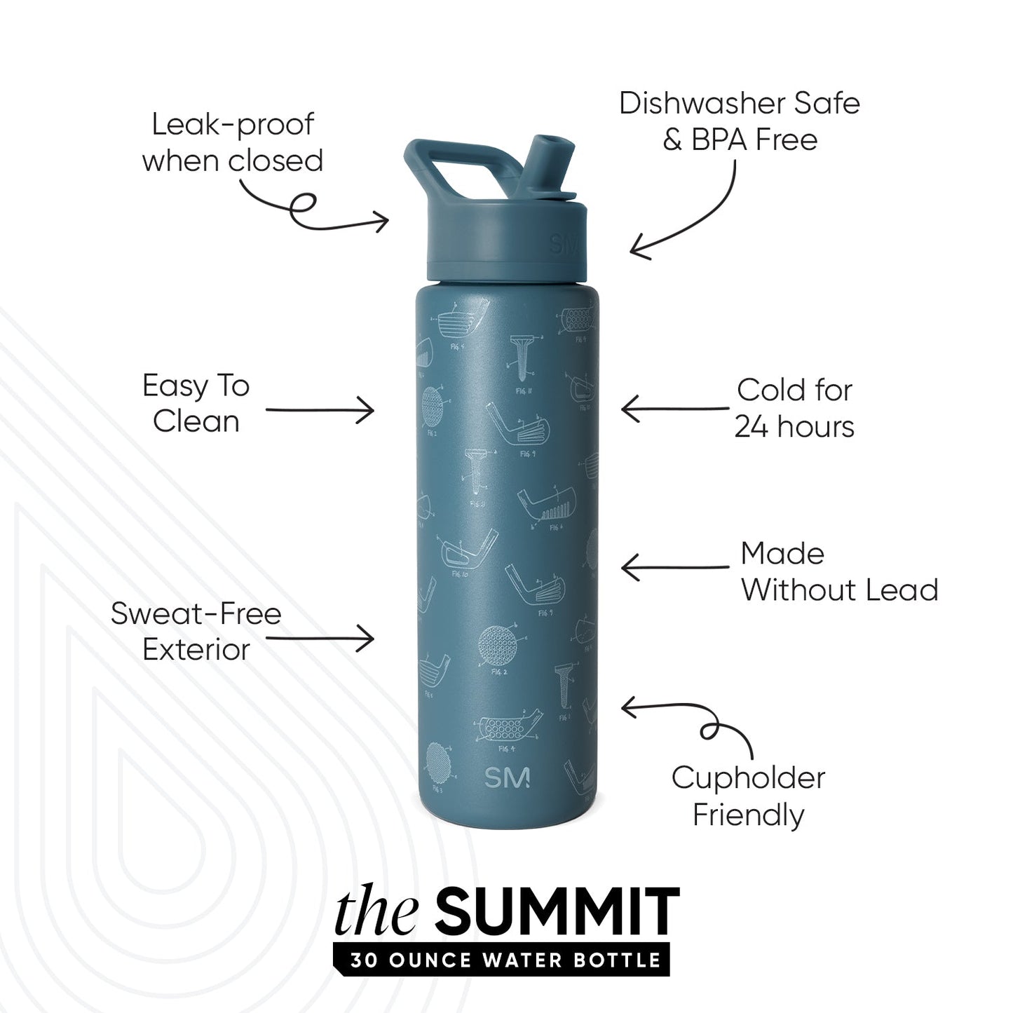 Summit Water Bottle with Straw Lid